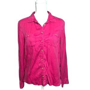 AEO lyocell pink chambray top